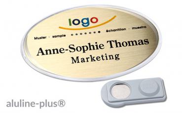 Namensschild aluline-plus® 43 "system" gold matt